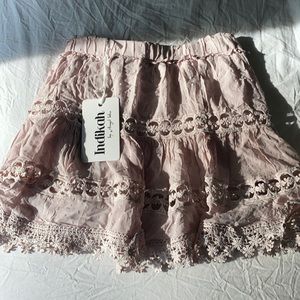 Hello Molly, blush, lace skirt
